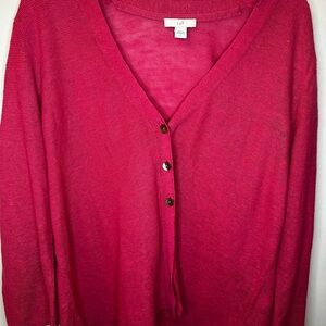 J. Jill Vibrant Pink Cardigan Sweater